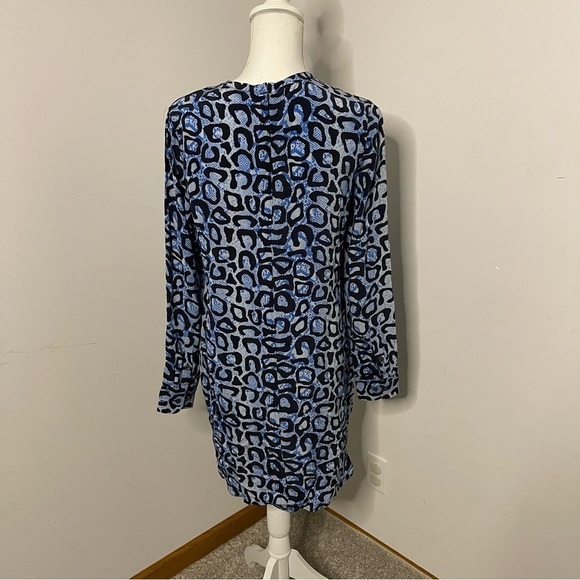 EQUIPMENT Femme Blue Animal Print Silk Dress - Picture 3 of 10